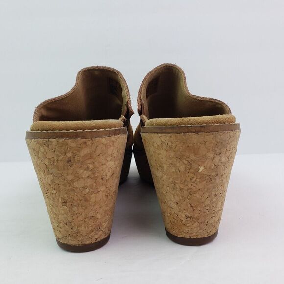 Clarks Aisley Lily Womens Size 8 Brown Suede Slip On Cork Wedge Sandals - Picture 7 of 10